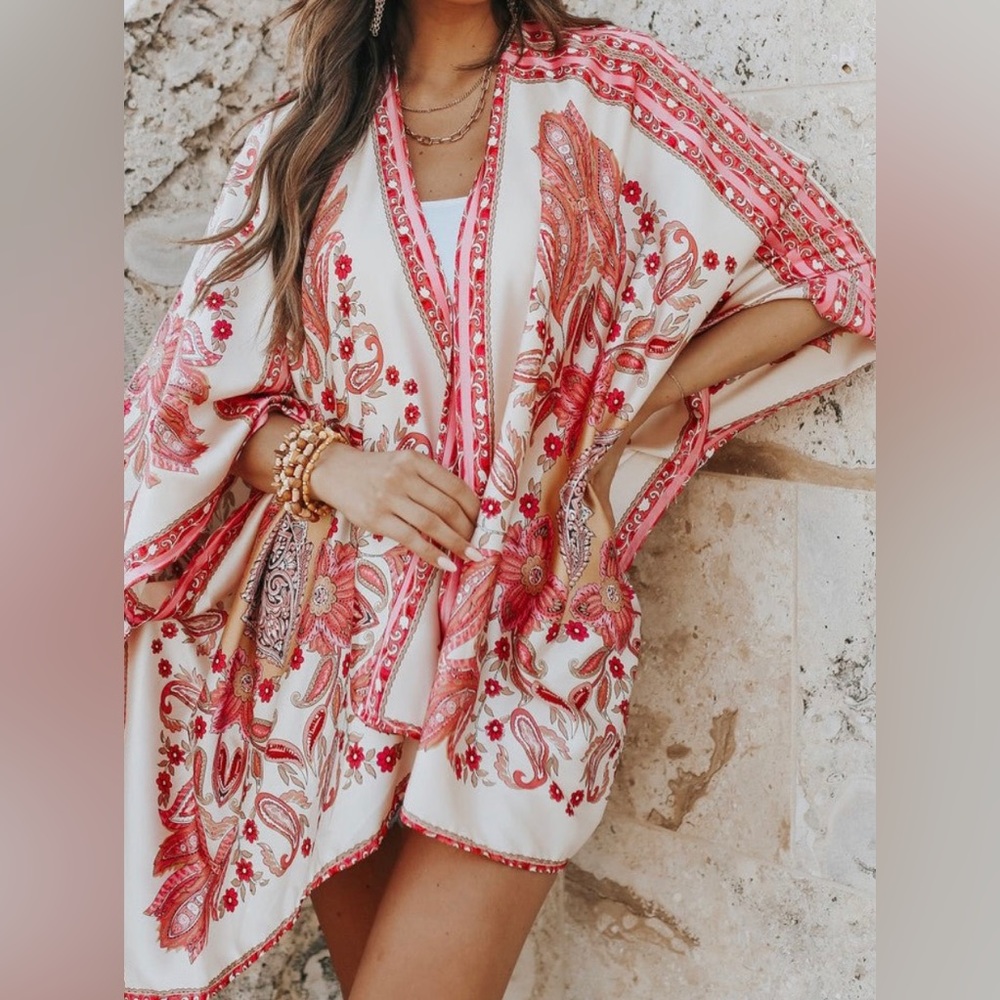 Floral Print Kimono OS